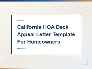 California Hoa Deck Appeal Letter Template for Homeowners