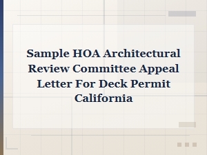 California Hoa Deck Permit Appeal Letter Template