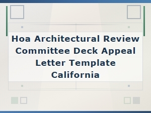 How to Appeal an Hoa Deck Denial in California