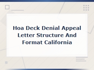 California Hoa Deck Denial Appeal Letter Template