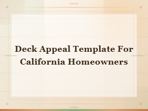 Hoa Deck Appeal Template for California Homeowners